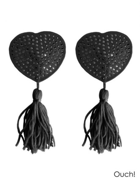 Nipple Tassels - Heart - Black