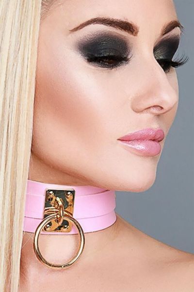 Kinky Diva Halsband mit O-Ring rosa