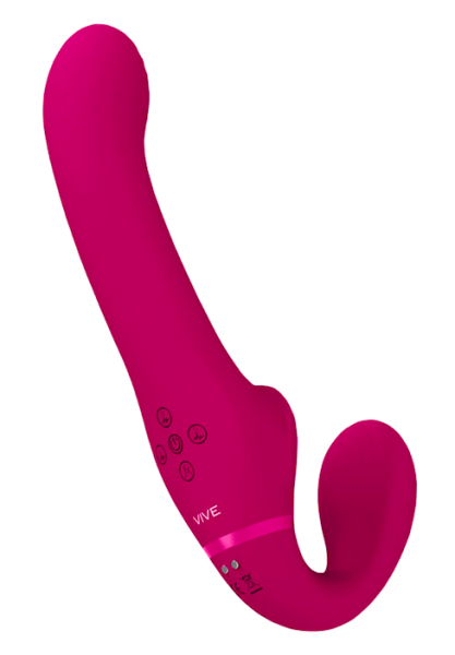 VIVE Ai Dual Strap-On Vibrator Pink