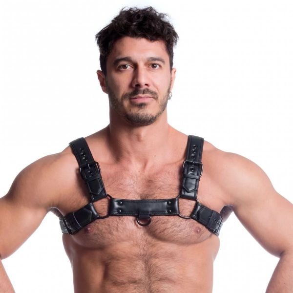 665 Vegan Bulldog Harness All Black S-M