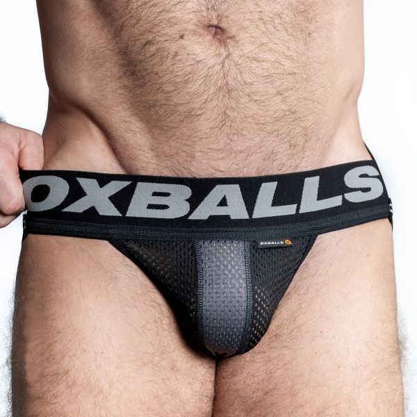 Oxballs OXJOK Airmesh Upthrust Slider Jock Tar Black S bis XL