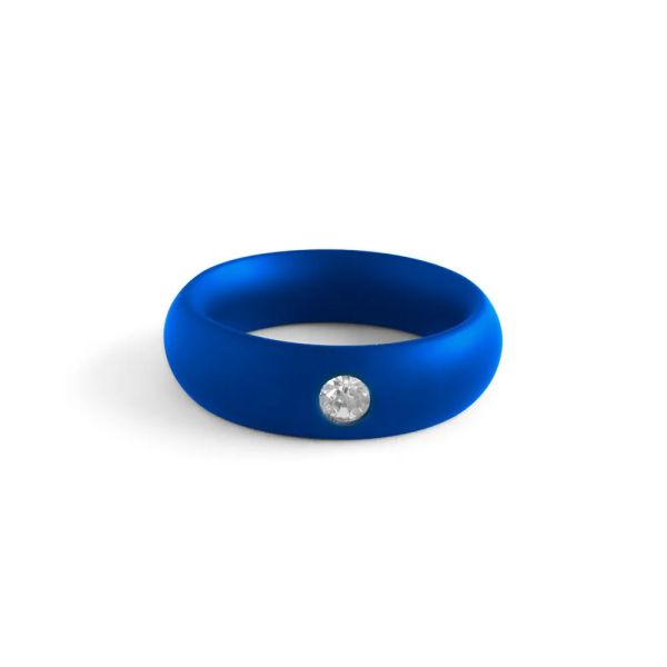 Black Label Blue Jewelled Donut Cockring M = 47,5 mm